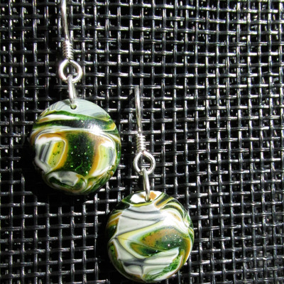 Earthtone glass earrings