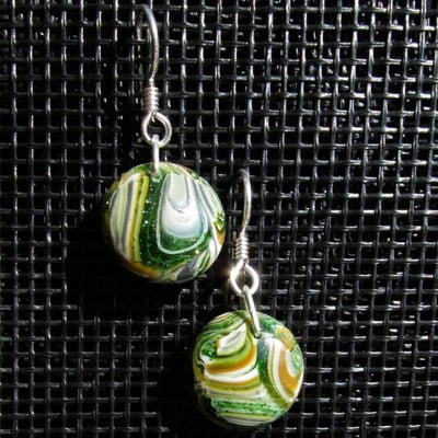 Earthtone glass earrings