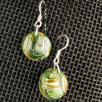 Earthtone Glass Earrings - Thumbnail 1