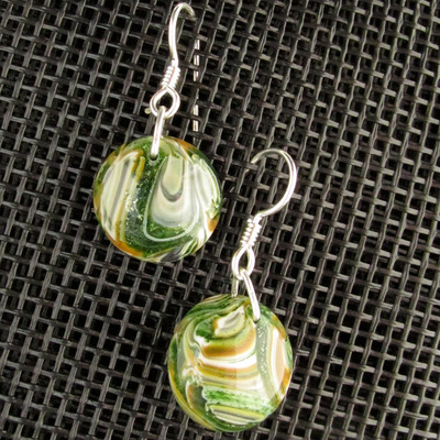 Earthtone glass earrings