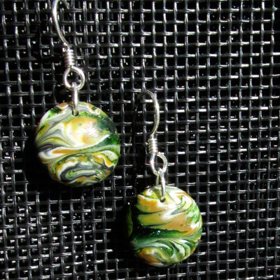 Earthtone glass earrings