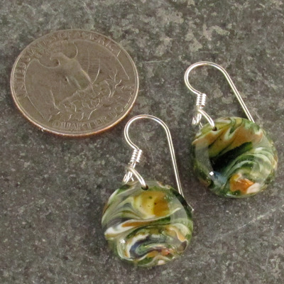 Earthtone glass earrings