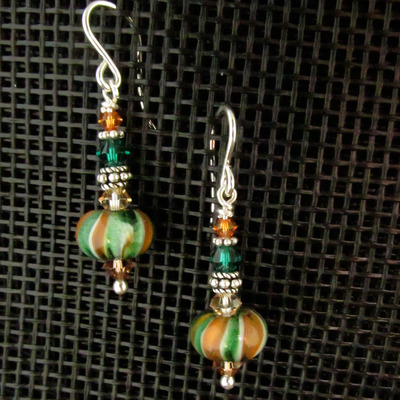 Earthtone glass earrings