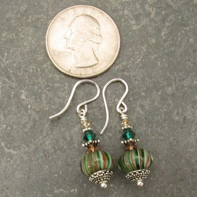 Earthtone glass earrings