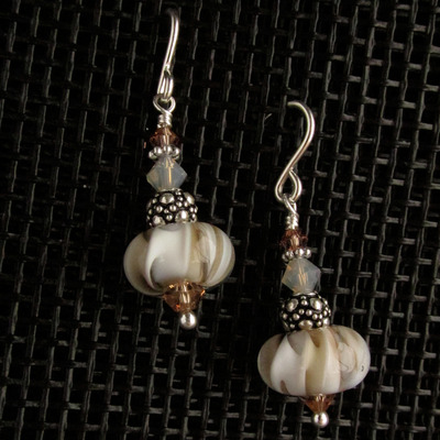 Earthtone glass earrings