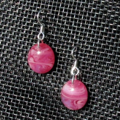 Pink glass earrings
