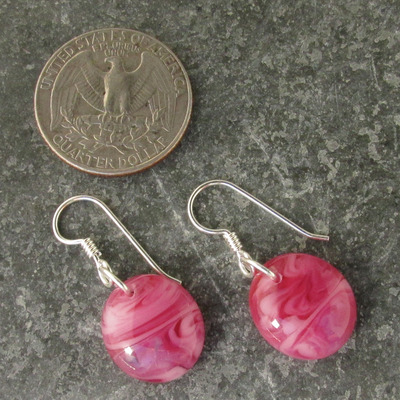 Pink glass earrings