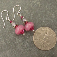 Pink Glass Earrings - Thumbnail 1