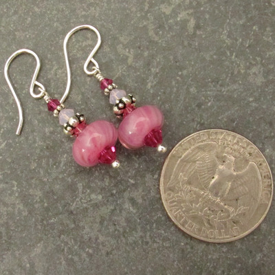 Pink glass earrings