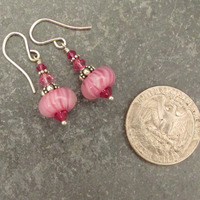 Pink Glass Earrings - Thumbnail 1
