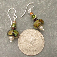 Raku Glass Earrings - Thumbnail 1
