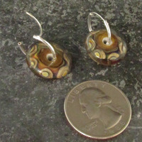 Amber Olive Fossil Glass Earrings - Thumbnail 2