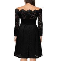 Sexy Lace Off Shoulder Dress - Thumbnail 1