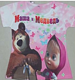 Girls Masha I Medved Cartoon T-Shirts