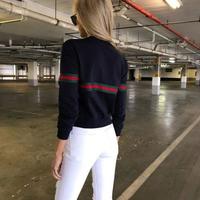 Black White Long Sleeve Simple T-Shirts - Thumbnail 2