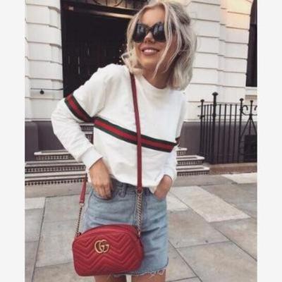 Black white long sleeve simple t-shirts - Thumbnail 5