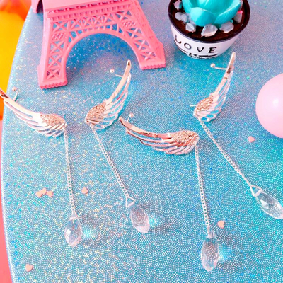 Angle wings dangle drop earrings - Thumbnail 4