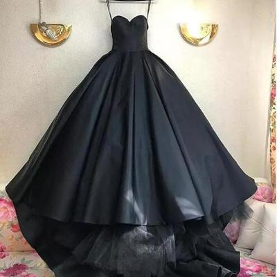 Gothic black ball gown wedding dresses 2019 corset plus size simple satin arabic african cheap african arabic vestido de novia bridal gowns
