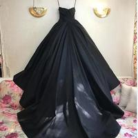 Gothic Black Ball Gown Wedding Dresses 2019 Corset Plus Size Simple Satin Arabic African Cheap African Arabic Vestido De Novia Bridal Gowns - Thumbnail 1