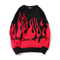 Free Shipping-CYBER PUNK FLAME JUMPER IN RED - Thumbnail 2