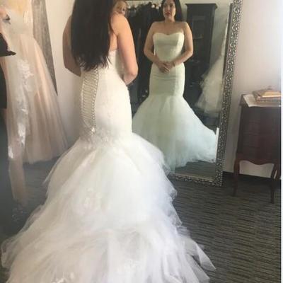 Plus size mermaid wedding dresses sheer neck sweep train appliques garden country bridal gowns vestido de novia