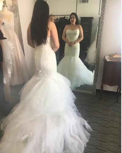 Plus Size Mermaid Wedding Dresses Sheer Neck Sweep Train Appliques Garden Country Bridal Gowns vestido de novia