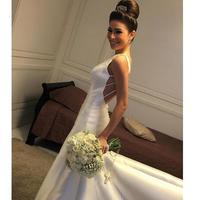 Amazing Satin Mermaid Wedding Dresses 2019 Summer Sexy Backless Beach Bridal Gowns Sweep Train Wedding Vestidos Custom Made Color And Size - Thumbnail 3