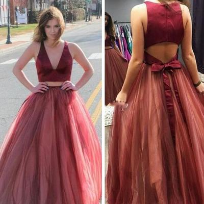 A-line prom dresses sexy backless v-neck customized long evening party gowns sleeveless formal - Thumbnail 4