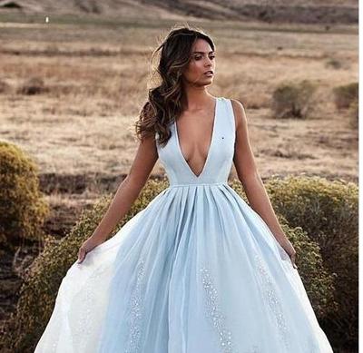 Sexy Prom Dresses Party Wear Formal Evening Gowns Lace Applique Beaded Evening Gowns Custom Made