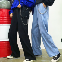 Free Shipping-SOFT GRUNGE CORDUROY WIDE LEG PANTS - Thumbnail 1