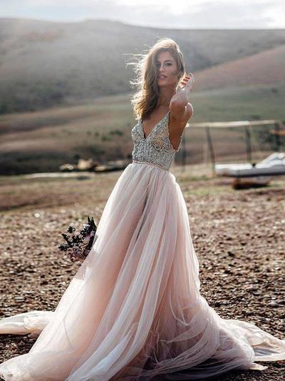 Chic Pink Prom Dress Modest Cheap Simple Long Prom Dress