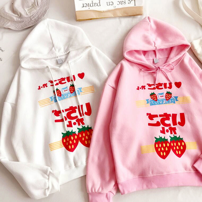 Ichigo Strawberry Milk Printed Hoodies
