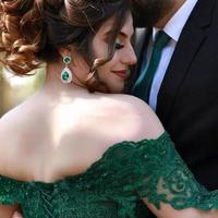 Elegant Dark Green Ball Gown Dresses Newest Off The Shoulder Appliques Tulle Prom Dresses Evening Gowns Accept Custom Made - Thumbnail 2