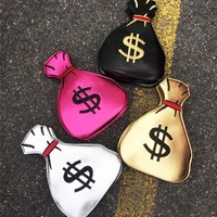 Cute Dollar Sign Embroidery Cross body Shoulder Bag - Thumbnail 4