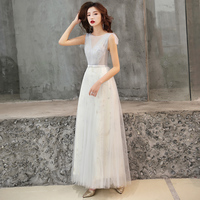 Cute round neck tulle long prom dress, evening dres - Thumbnail 2