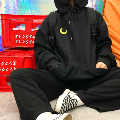 Free Shipping-PUNK GIRL MOON HOODIE