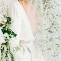 Simple Beach Wedding Dresses Boho Bridal Gowns Scoop Long Sleeve Wedding Dresses Beaded Champagne Sash Robes De Mariée - Thumbnail 2