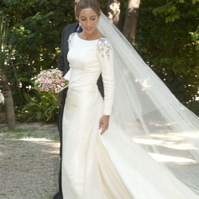 Ivory mermaid wedding dresses long sleeve silver beading bridal gowns - Thumbnail 5