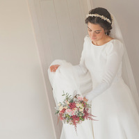 Simple Beach Wedding Dresses Boho Bridal Gowns Crew Neck Long Sleeve Delicate Lace Wedding Dresses Robes De Mariée - Thumbnail 3