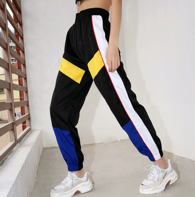 Color Block Patchwork Sports Jogger Pants