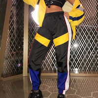 Color Block Patchwork Sports Jogger Pants - Thumbnail 3