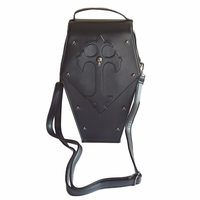 Steampunk Gothic Black Leather Rivet Backpack - Thumbnail 2