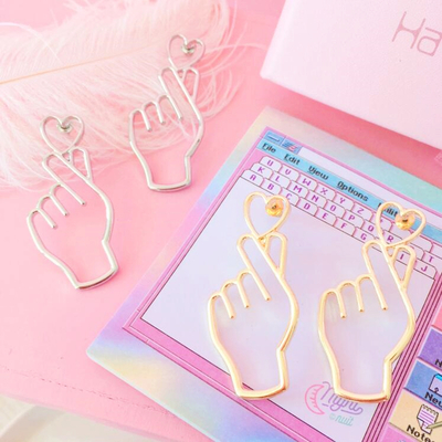Finger heart love earrings - Thumbnail 5