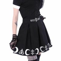 Moon Witch Black Harajuku Gothic Printed Skirt - Thumbnail 1