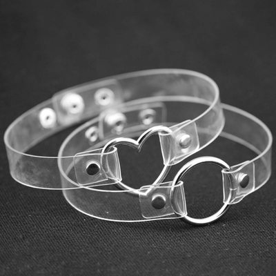 Clear transparent heart design choker necklace - Thumbnail 5