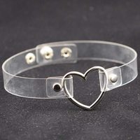 Clear Transparent Heart Design Choker Necklace - Thumbnail 3