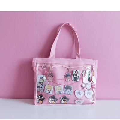 Japanese transparent kawaii candy color ita bag