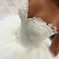 Charming Pearl Beaded Wedding dresses Sweetheart Tulle Floor Length Vestido De Nova custom Made Country Gown For Bridal - Thumbnail 1