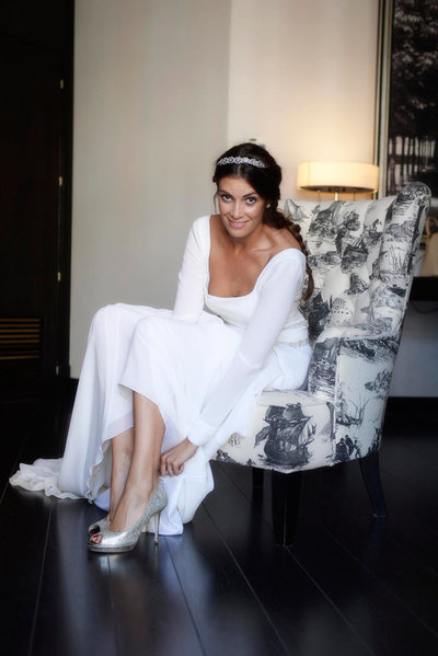 Simple Mermaid Wedding Dresses Scoop Long Sleeve Beaded Crystals Bridal Gowns