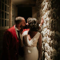 Stunning Mermaid Wedding Dresses Sexy Deep V Neck Polka Dots Sheer Long Sleeve Bridal Gowns - Thumbnail 3